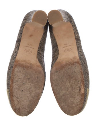 Chanel Interlocking CC Logo Straw Pumps