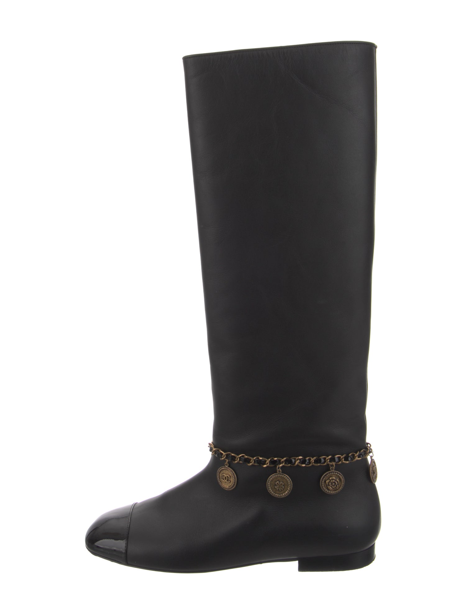 Chanel 2017 Interlocking CC Logo Riding Boots