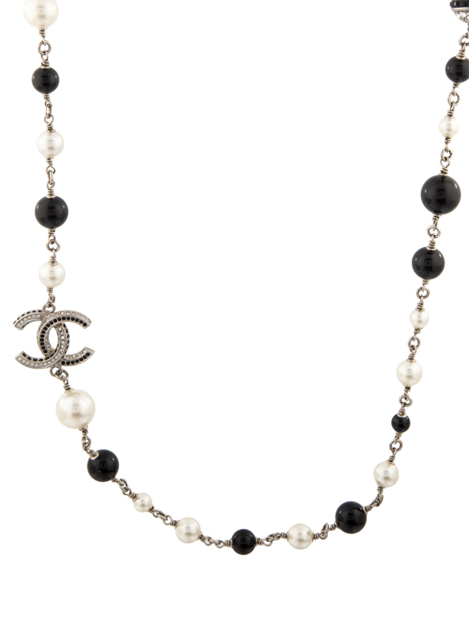 Chanel Faux Pearl, Resin & Strass CC Long Necklace