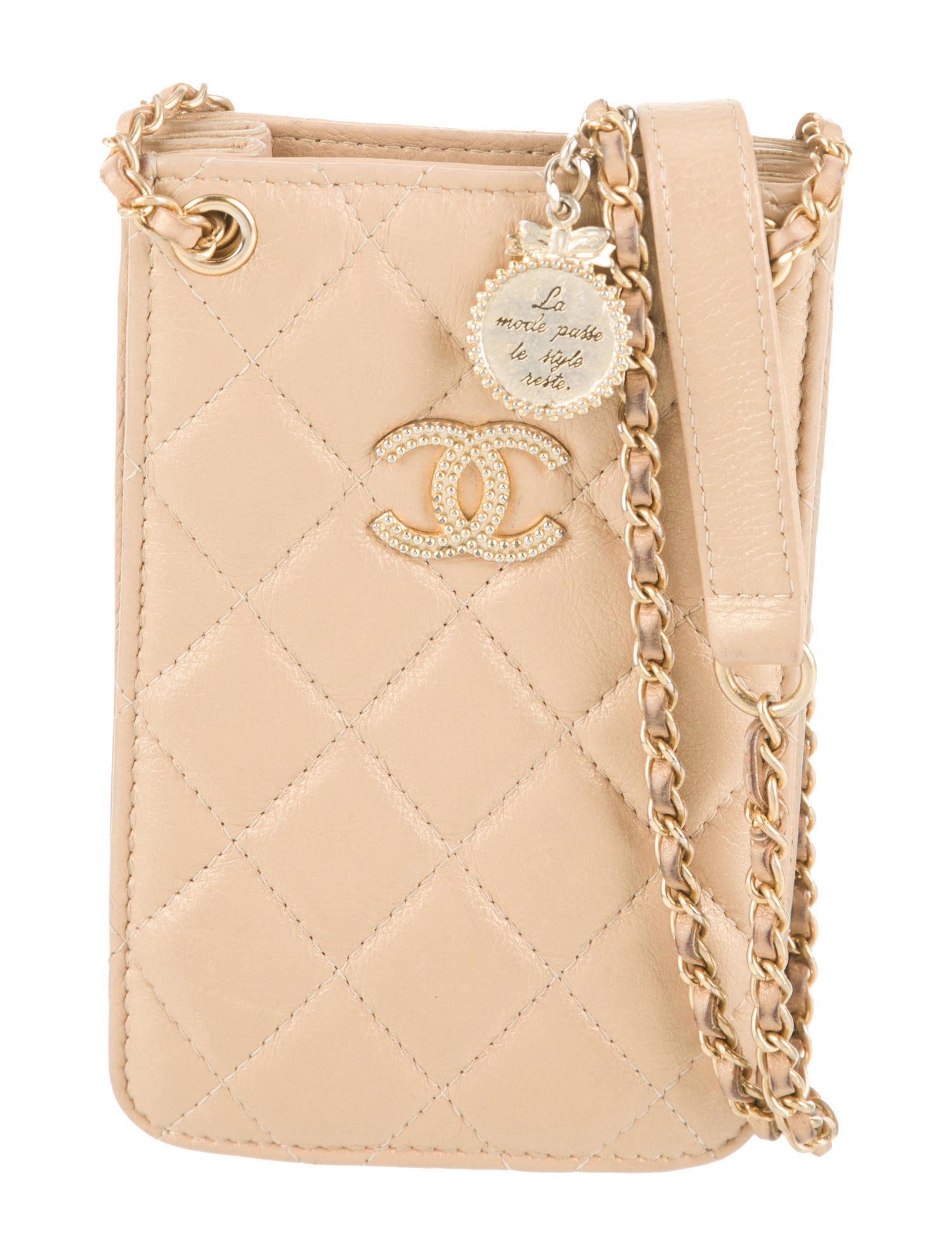 Chanel Iridescent Quilted CC Phone Holder Crossbody