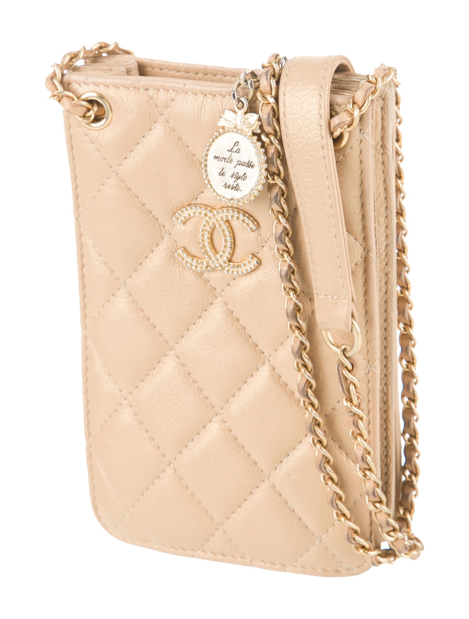 Chanel Iridescent Quilted CC Phone Holder Crossbody