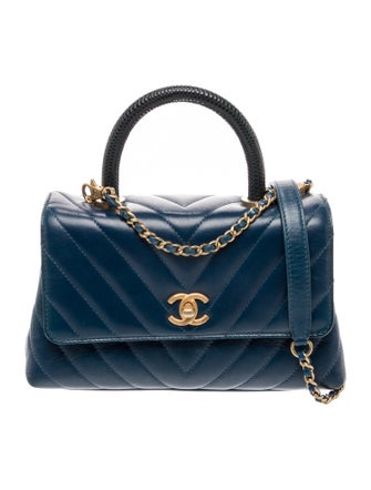 Chanel Lizard-Trimmed Mini Coco Handle Bag