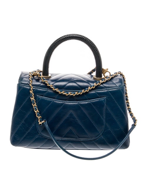 Chanel Lizard-Trimmed Mini Coco Handle Bag