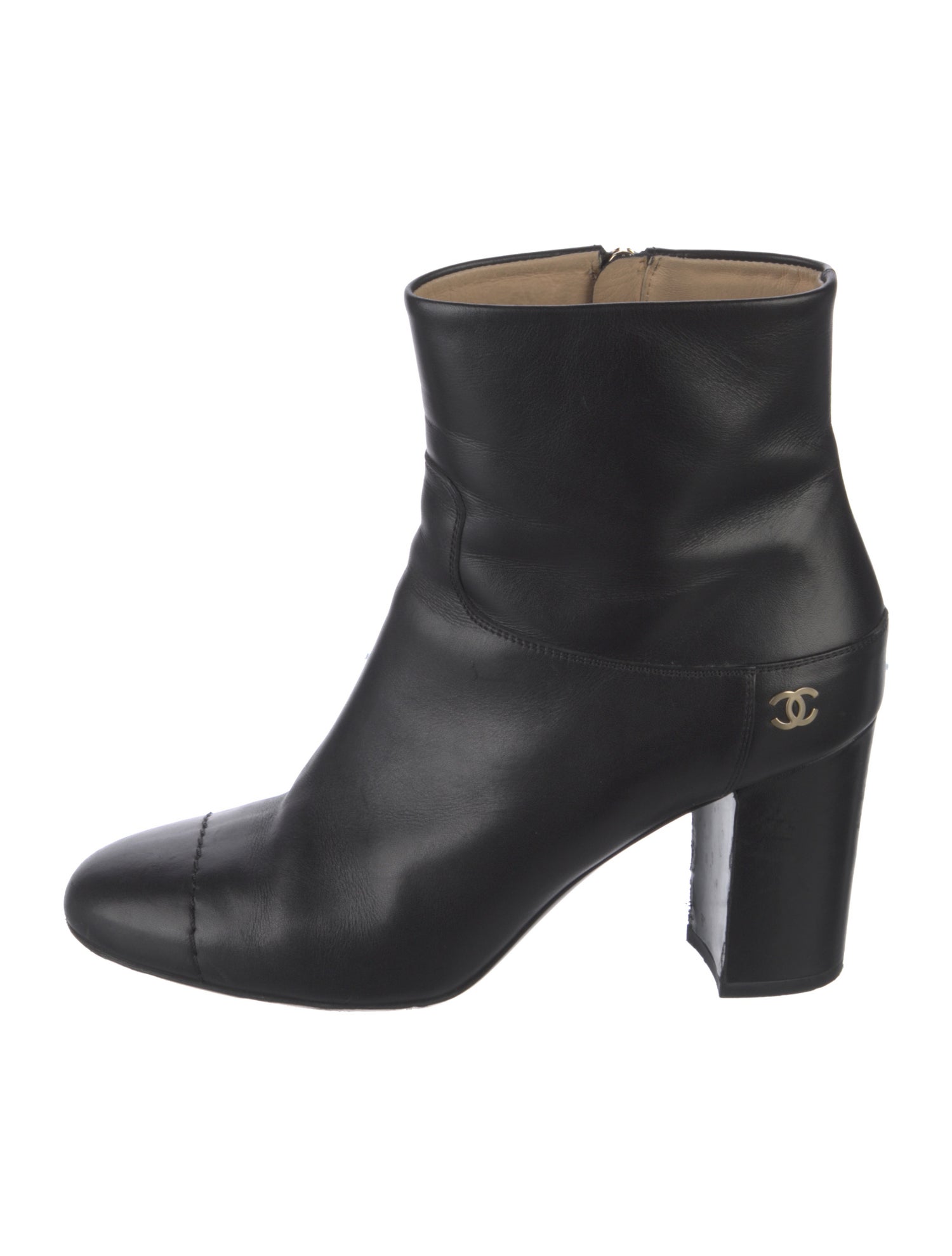 Chanel Interlocking CC Logo Leather Boots