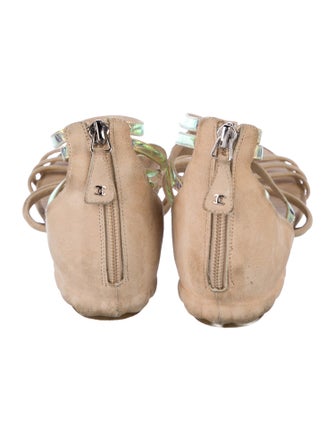 Chanel Interlocking CC Logo Suede Gladiator Sandals