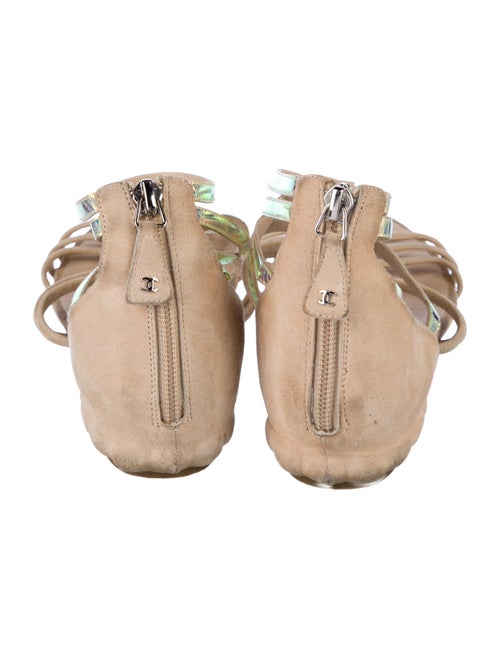 Chanel Interlocking CC Logo Suede Gladiator Sandals