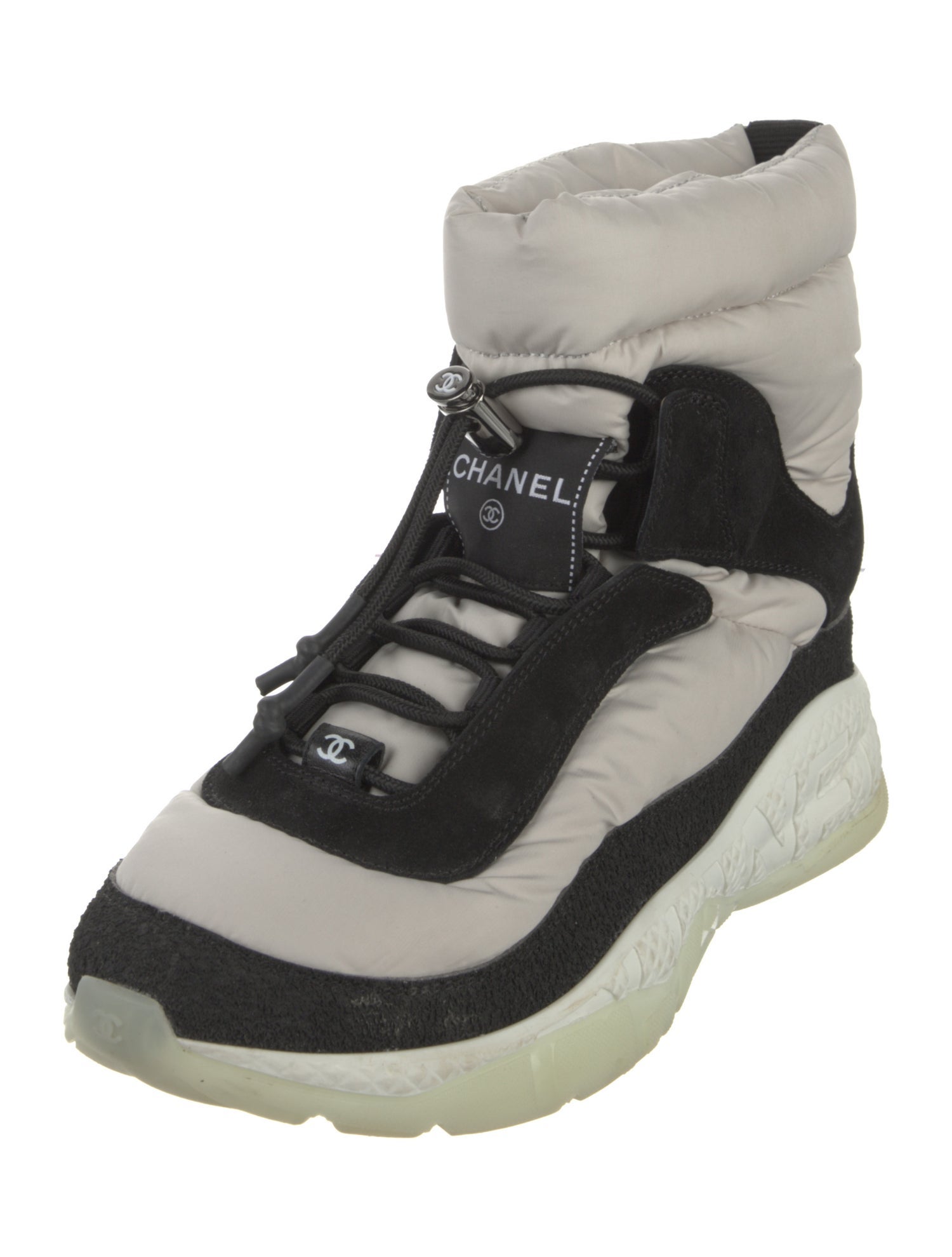 Chanel 2021 Interlocking CC Logo Lace-Up Boots