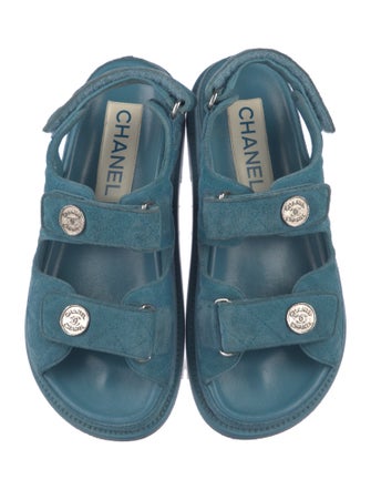 Chanel 2021 Interlocking CC Logo Slingback Sandals