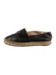 Chanel Interlocking CC Logo Leather Espadrilles