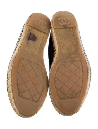 Chanel Interlocking CC Logo Leather Espadrilles