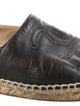 Chanel Interlocking CC Logo Leather Espadrilles