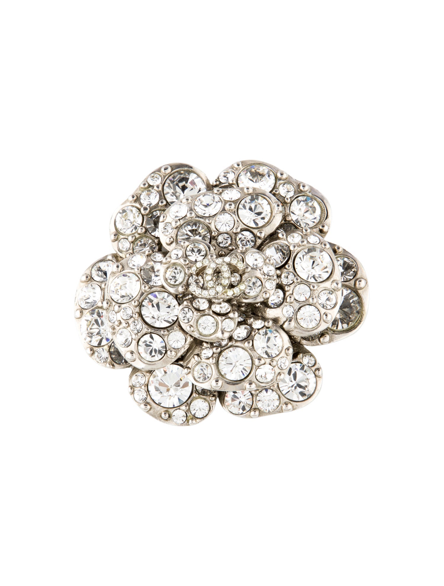 Chanel Strass Camellia Brooch Pendant