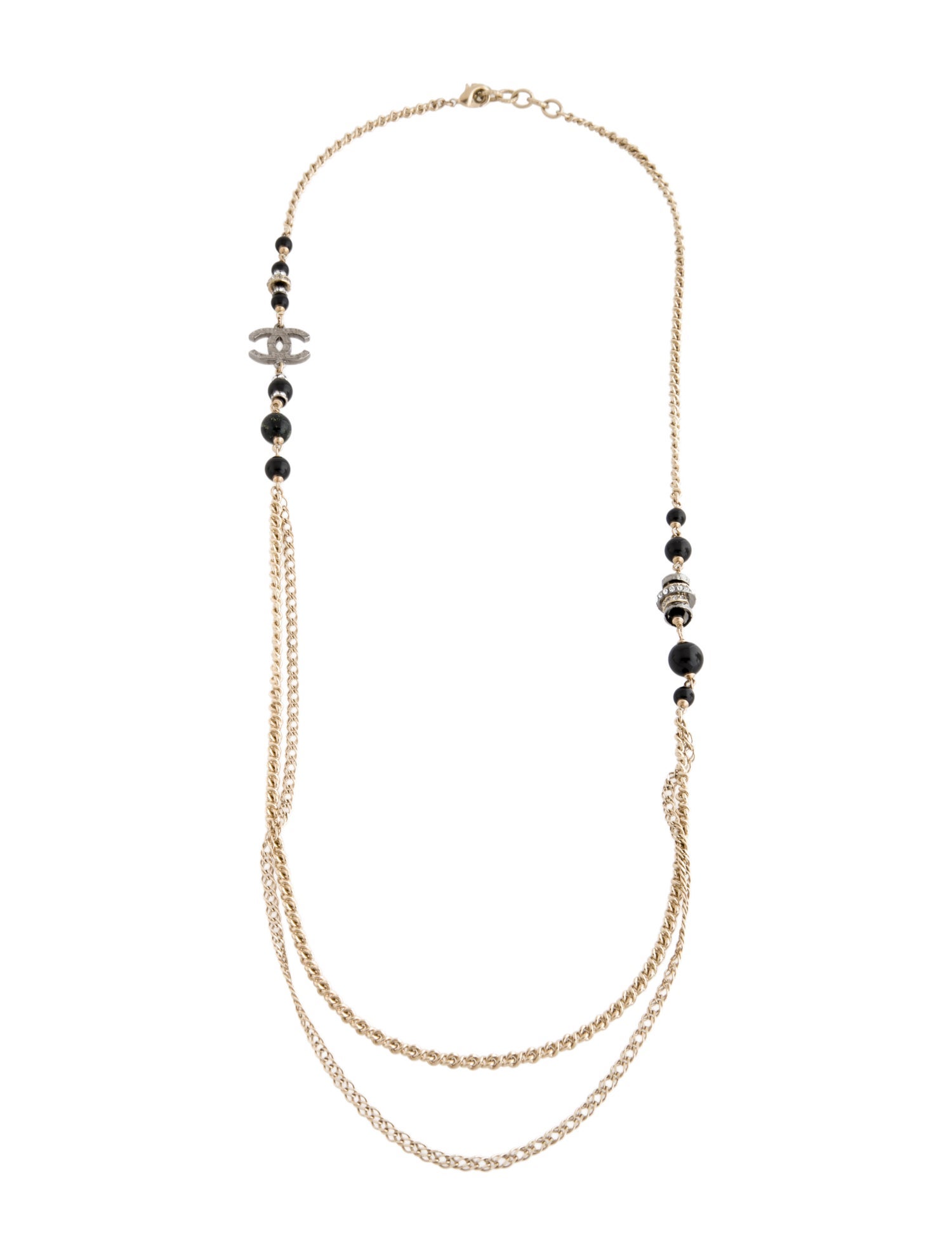 Chanel Strass & Resin CC Station Necklace