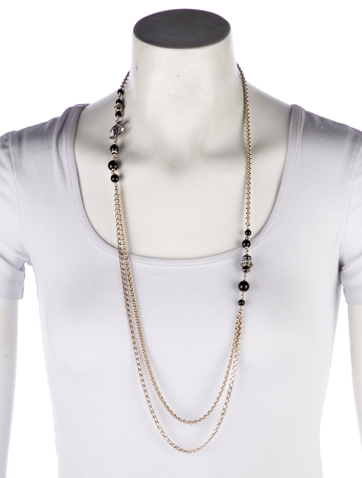 Chanel Strass & Resin CC Station Necklace