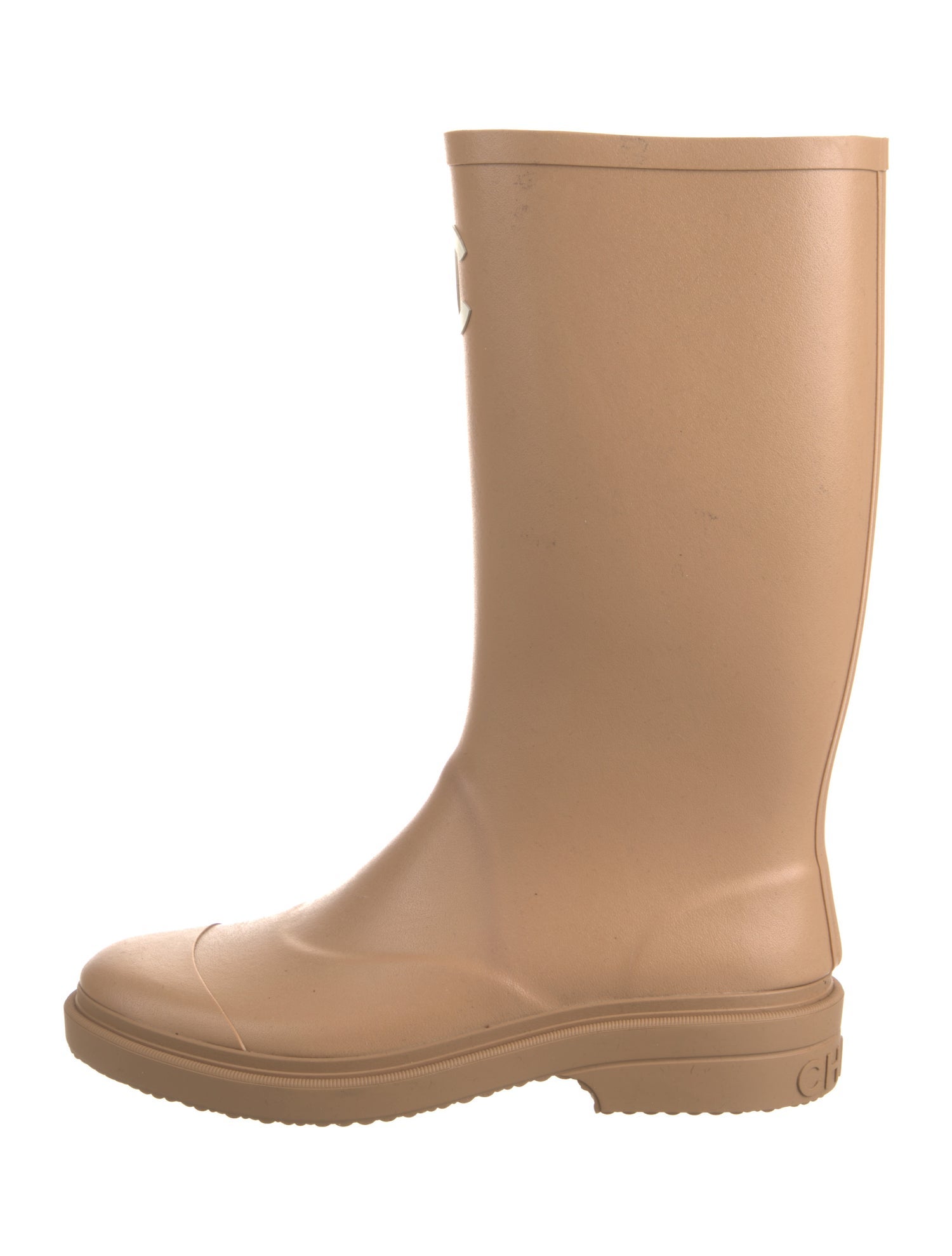 Chanel Interlocking CC Logo Rubber Rain Boots