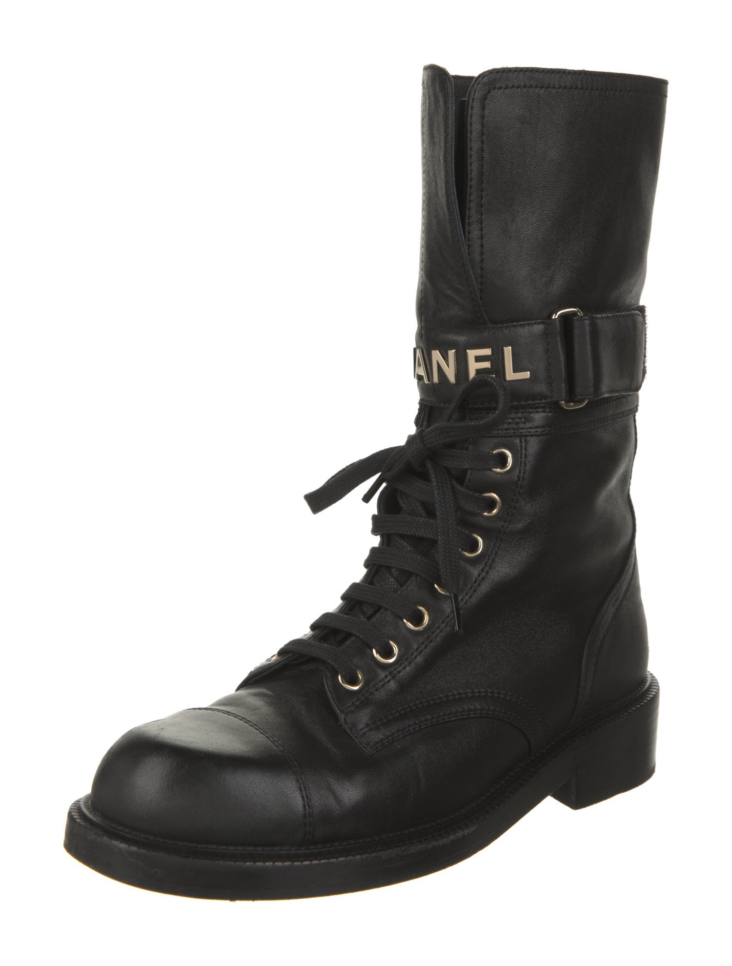 Chanel 2022 Interlocking CC Logo Combat Boots
