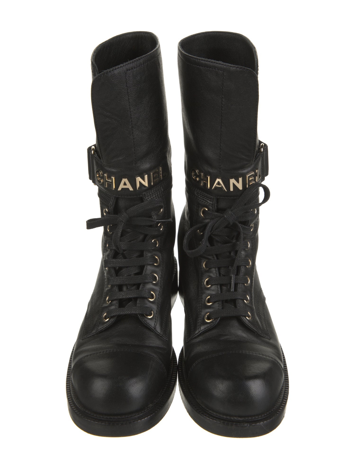 Chanel 2022 Interlocking CC Logo Combat Boots