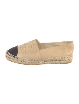 Chanel Interlocking CC Logo Lambskin Espadrilles