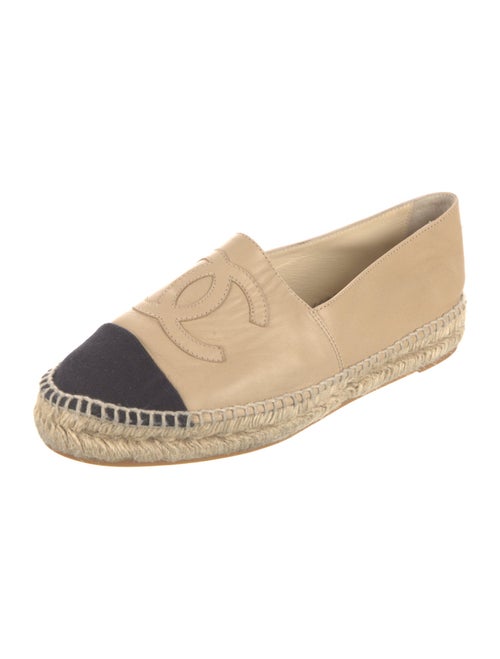 Chanel Interlocking CC Logo Lambskin Espadrilles