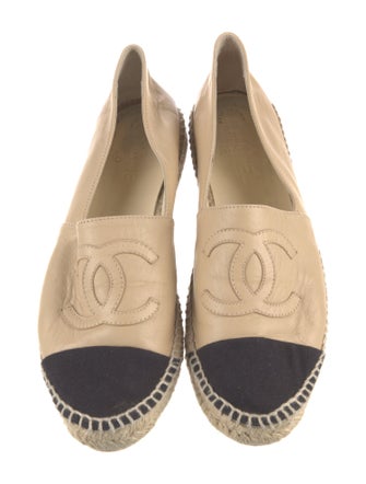 Chanel Interlocking CC Logo Lambskin Espadrilles