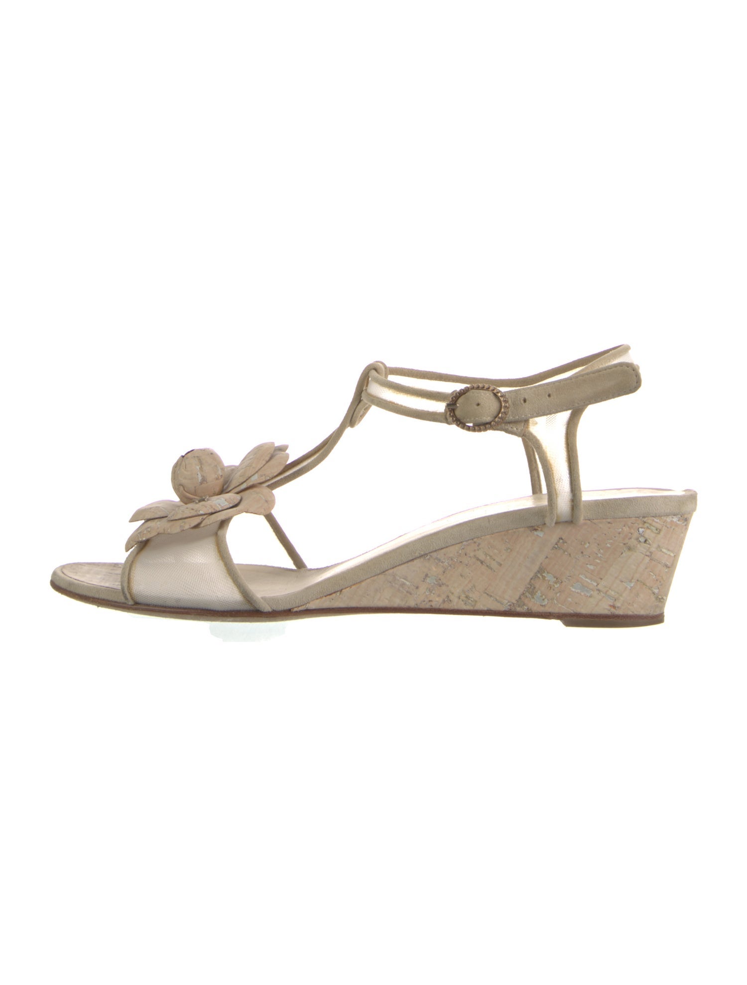 Chanel Vintage Interlocking CC Logo T-Strap Sandals