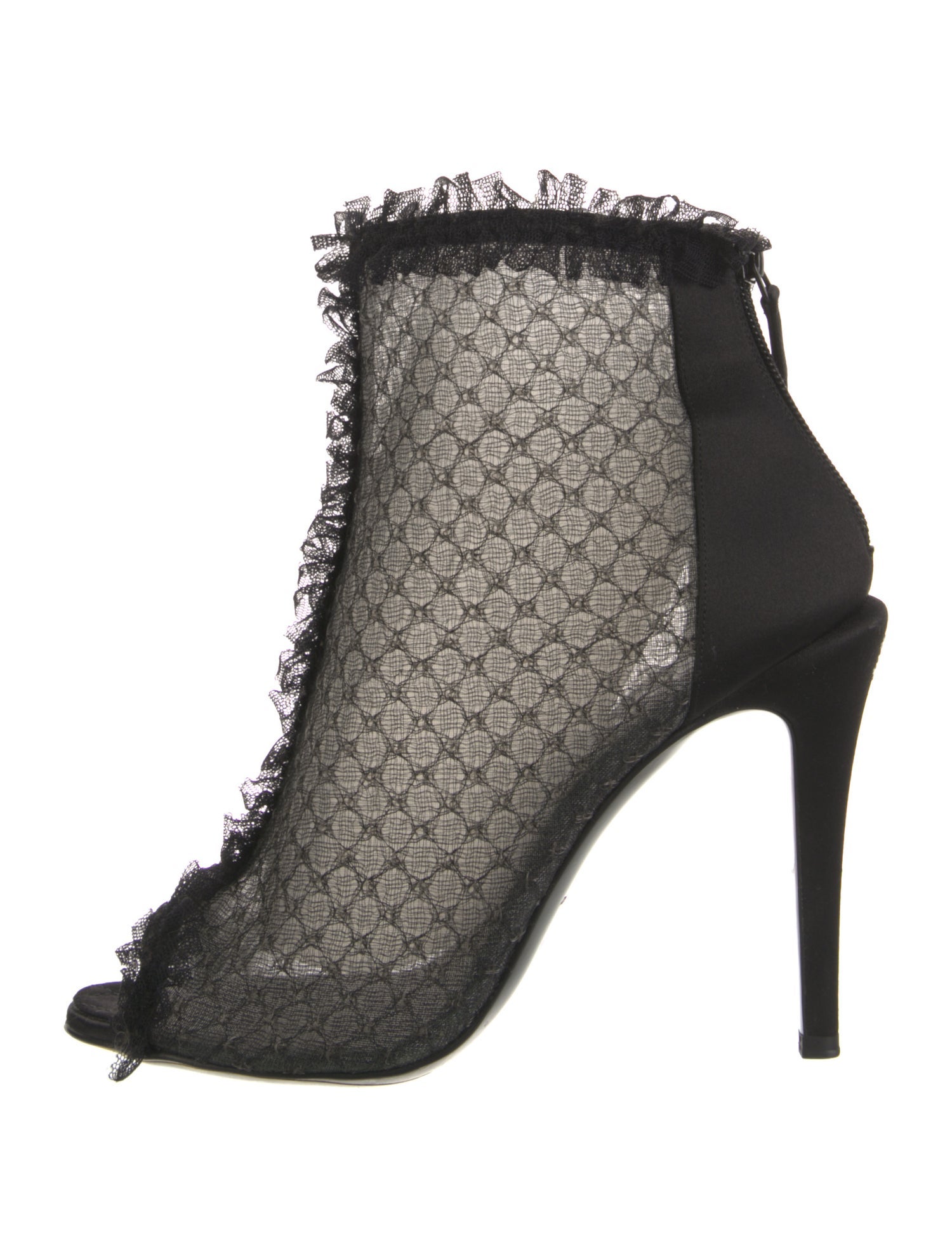 Chanel Interlocking CC Logo Lace Boots