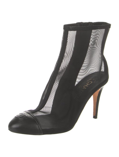 Chanel Interlocking CC Logo Mesh Chelsea Boots