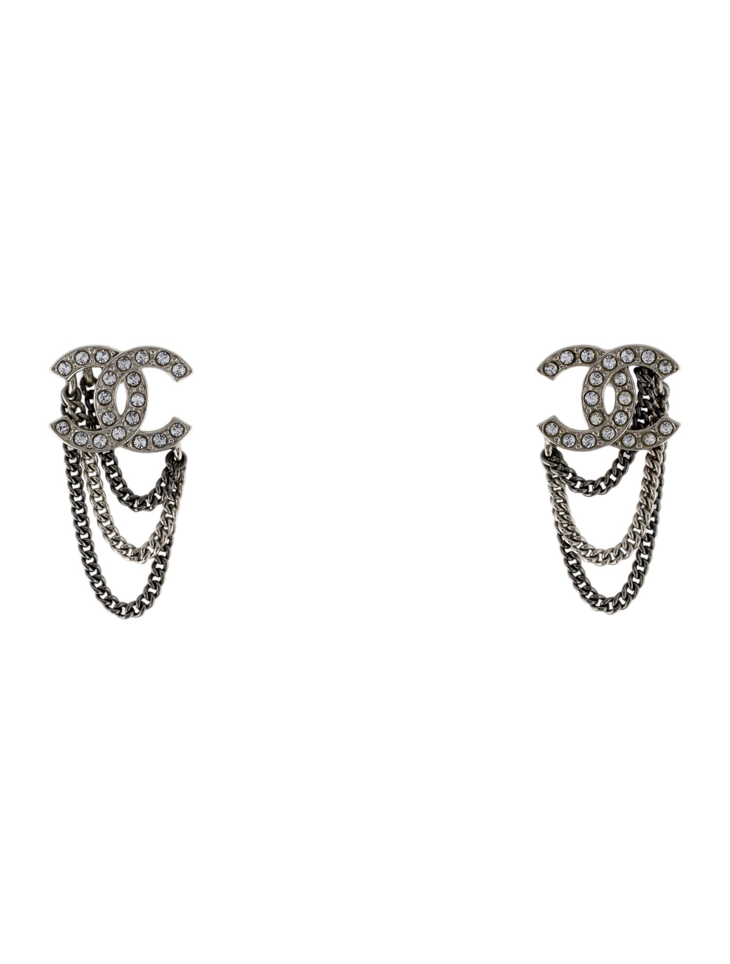 Chanel Strass CC Chain Earrings