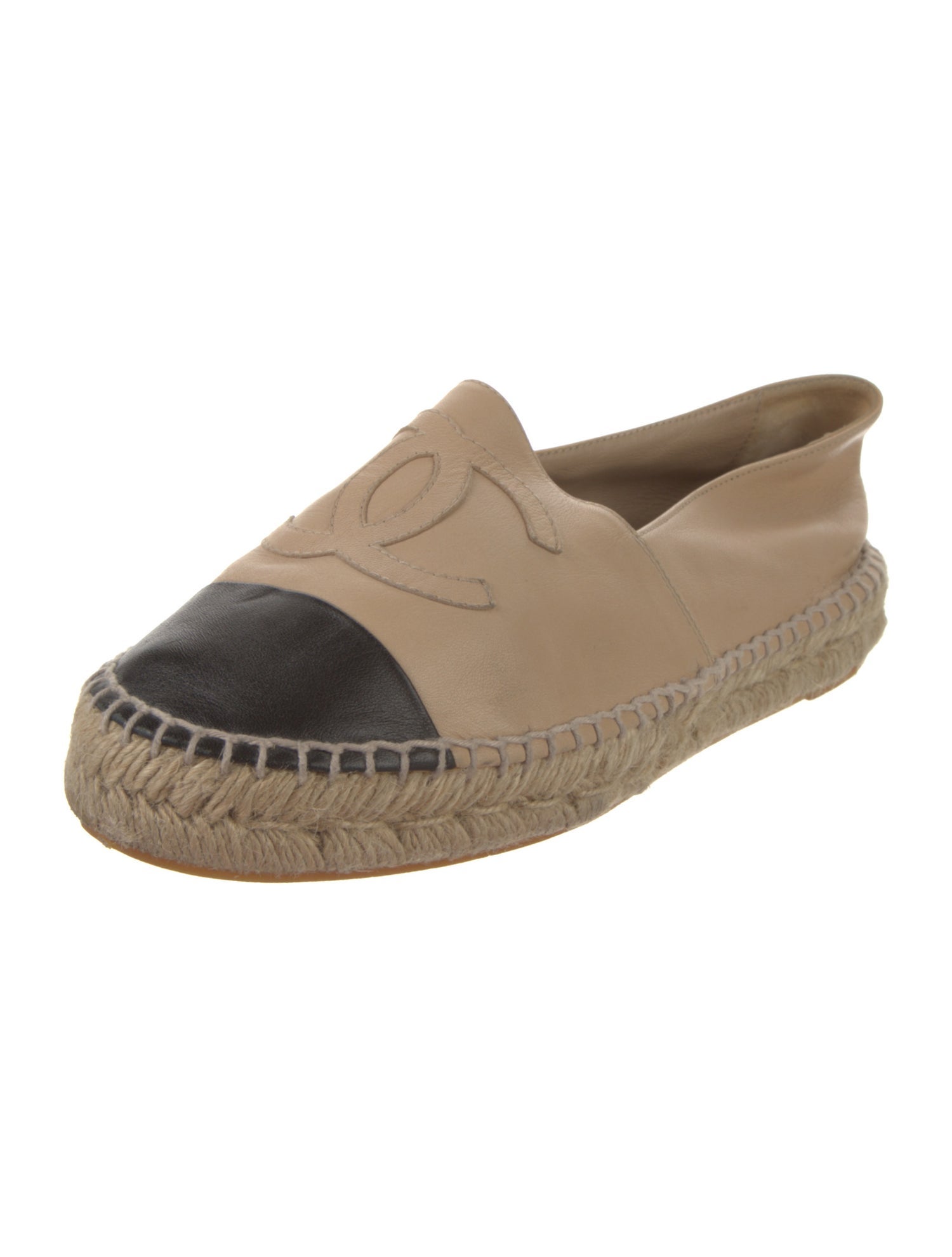 Chanel Interlocking CC Logo Lambskin Espadrilles