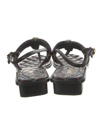 Chanel 2021 Interlocking CC Logo T-Strap Sandals