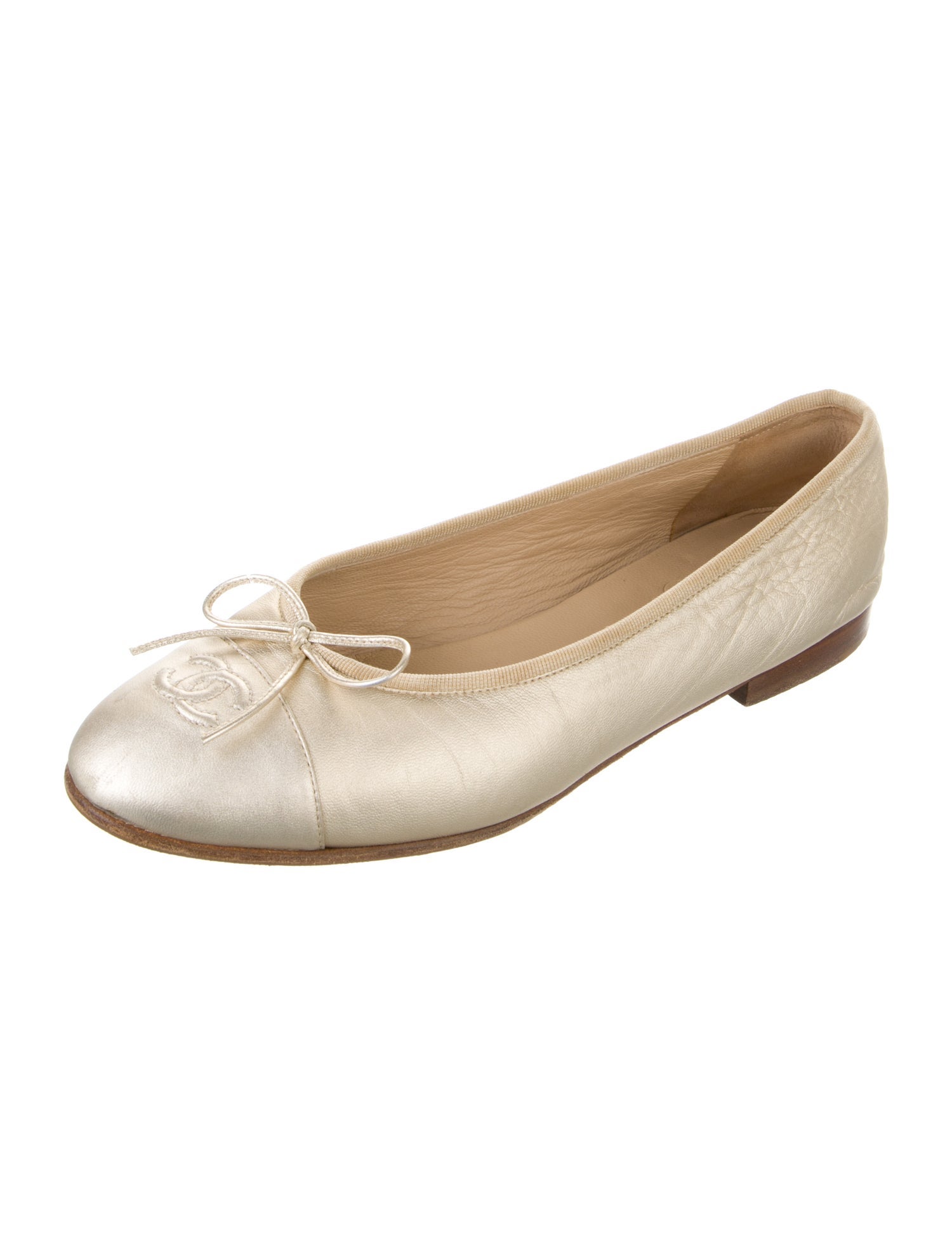 Chanel Vintage Interlocking CC Logo Ballet Flats