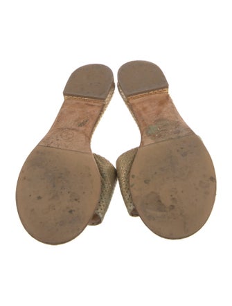 Chanel Interlocking CC Logo Leather Slides