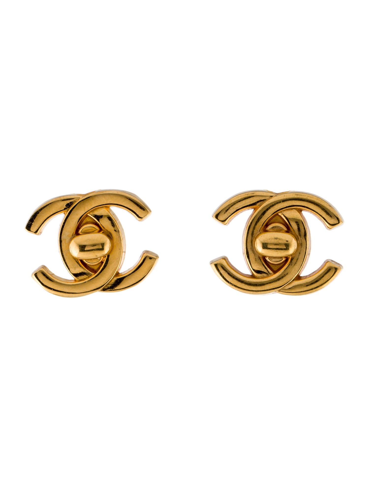 Chanel Vintage CC Turnlock Clip-On Earrings