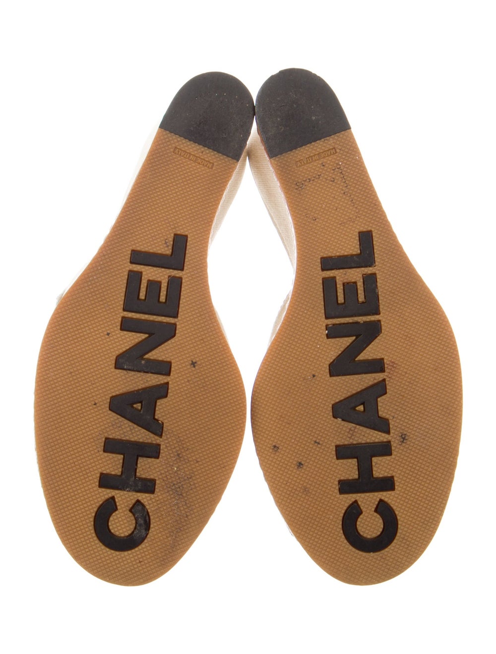 Chanel Canvas Slides Neutrals Camellia Accent - image 5