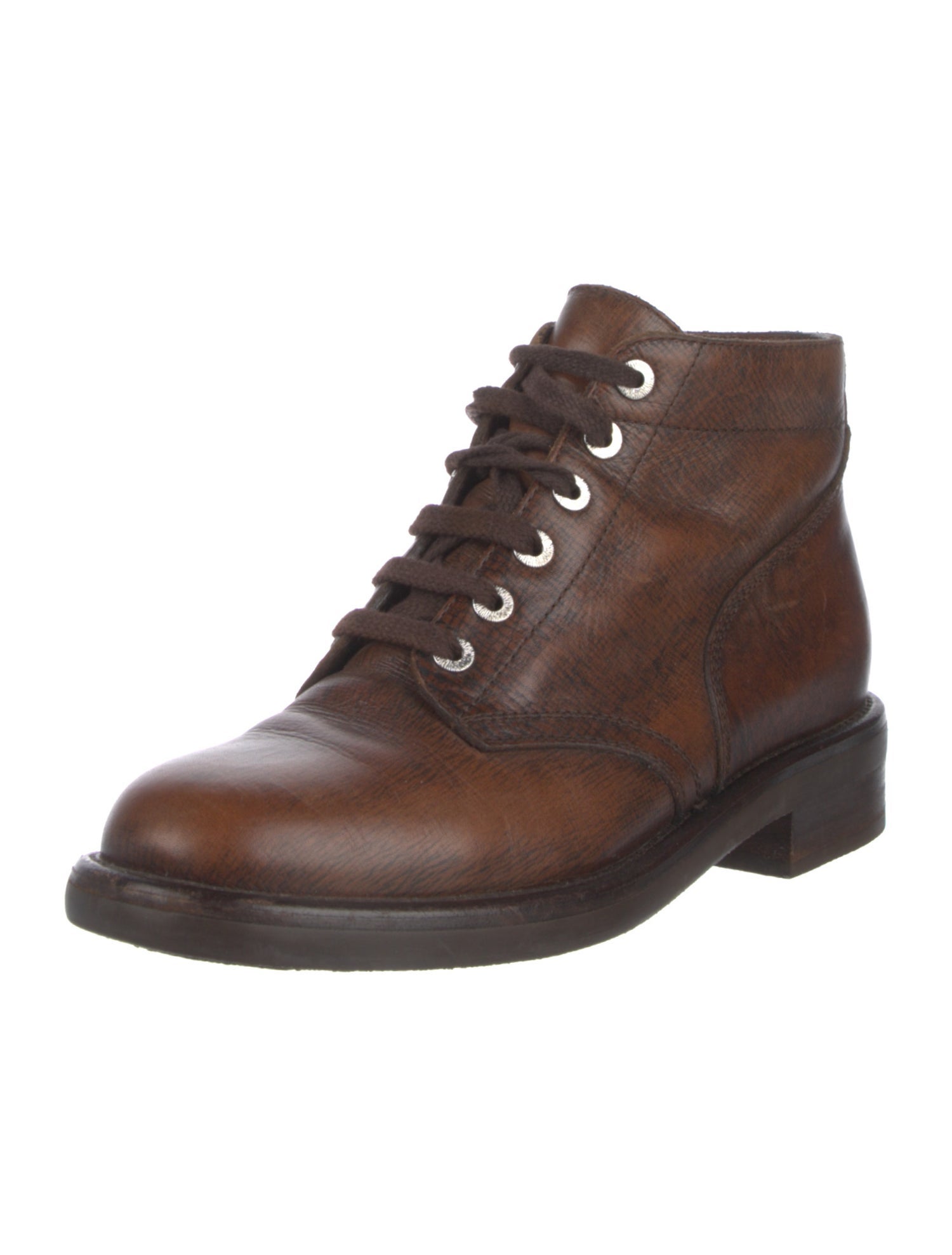 Chanel Leather Lace-Up Boots