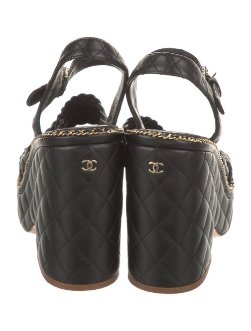 Chanel Interlocking CC Logo Leather Espadrilles