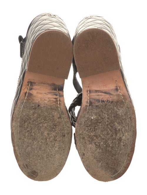 Chanel Interlocking CC Logo Leather Espadrilles