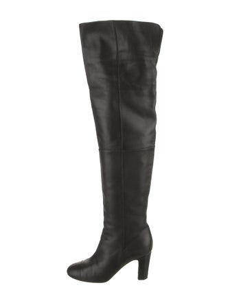 Chanel Interlocking CC Logo Leather Boots