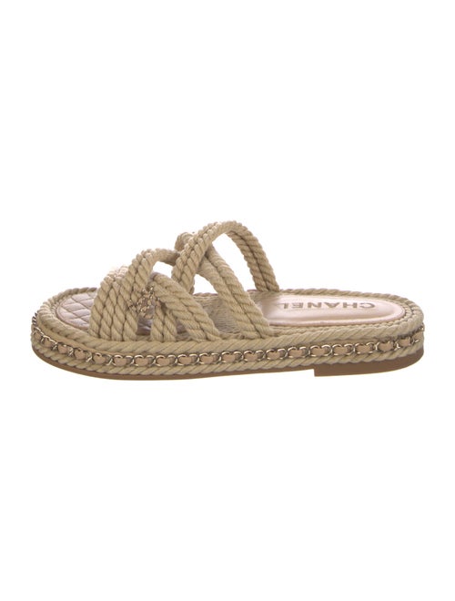 Chanel Interlocking CC Logo Jute Espadrilles