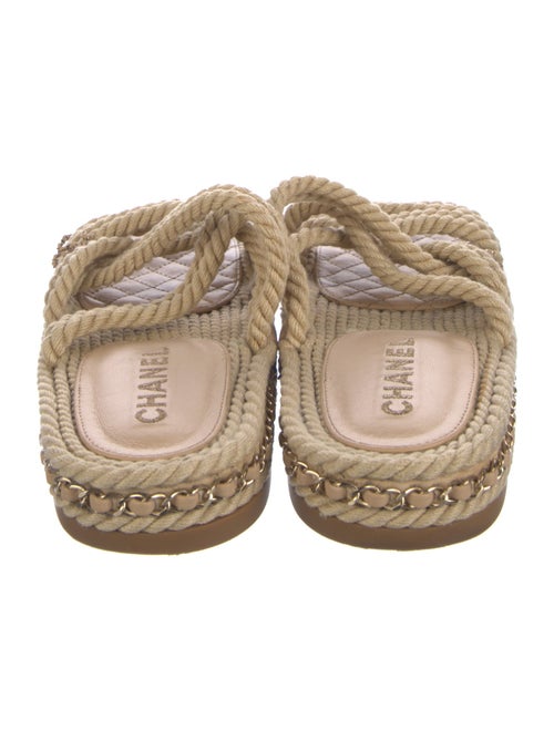 Chanel Interlocking CC Logo Jute Espadrilles
