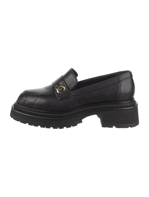 Chanel Interlocking CC Logo Leather Loafers