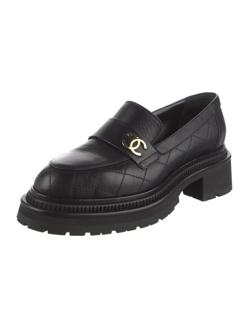 Chanel Interlocking CC Logo Leather Loafers