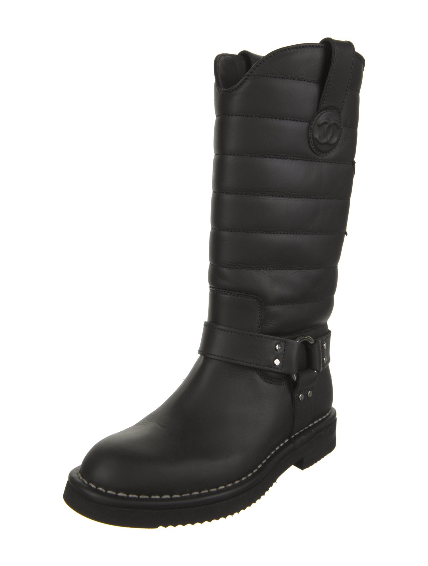 Chanel 2014 Interlocking CC Logo Riding Boots