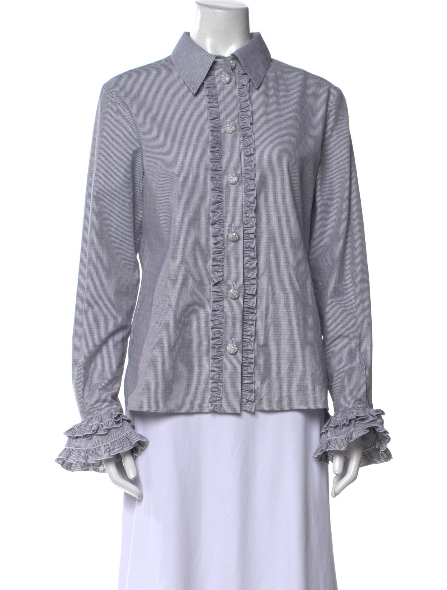 Chanel 2024 Striped Button-Up Top