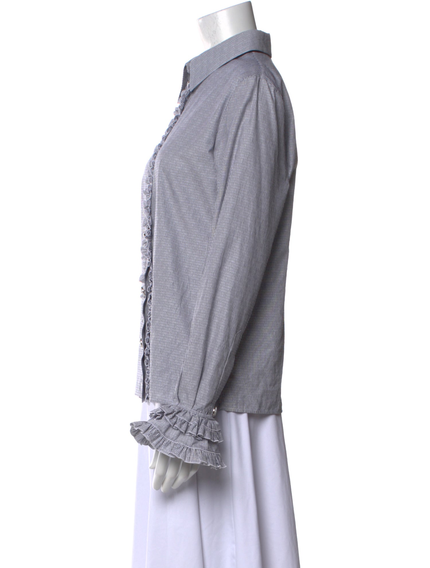 Chanel 2024 Striped Button-Up Top