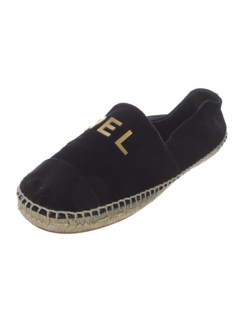 Chanel Interlocking CC Logo Velvet Espadrilles