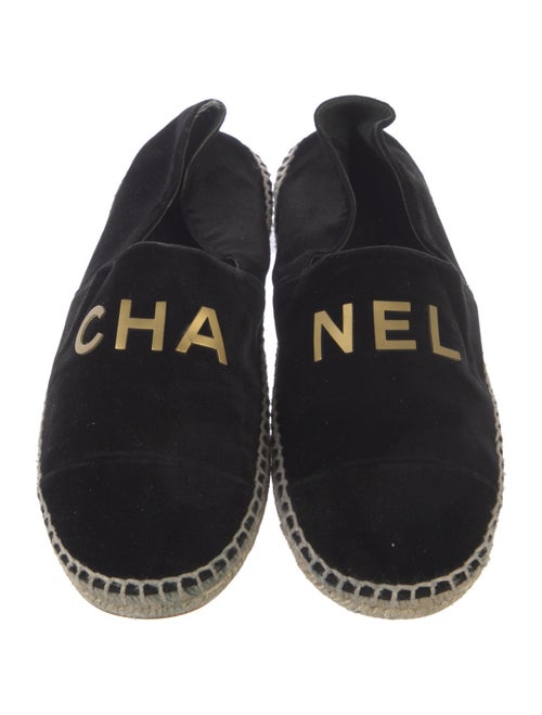 Chanel Interlocking CC Logo Velvet Espadrilles