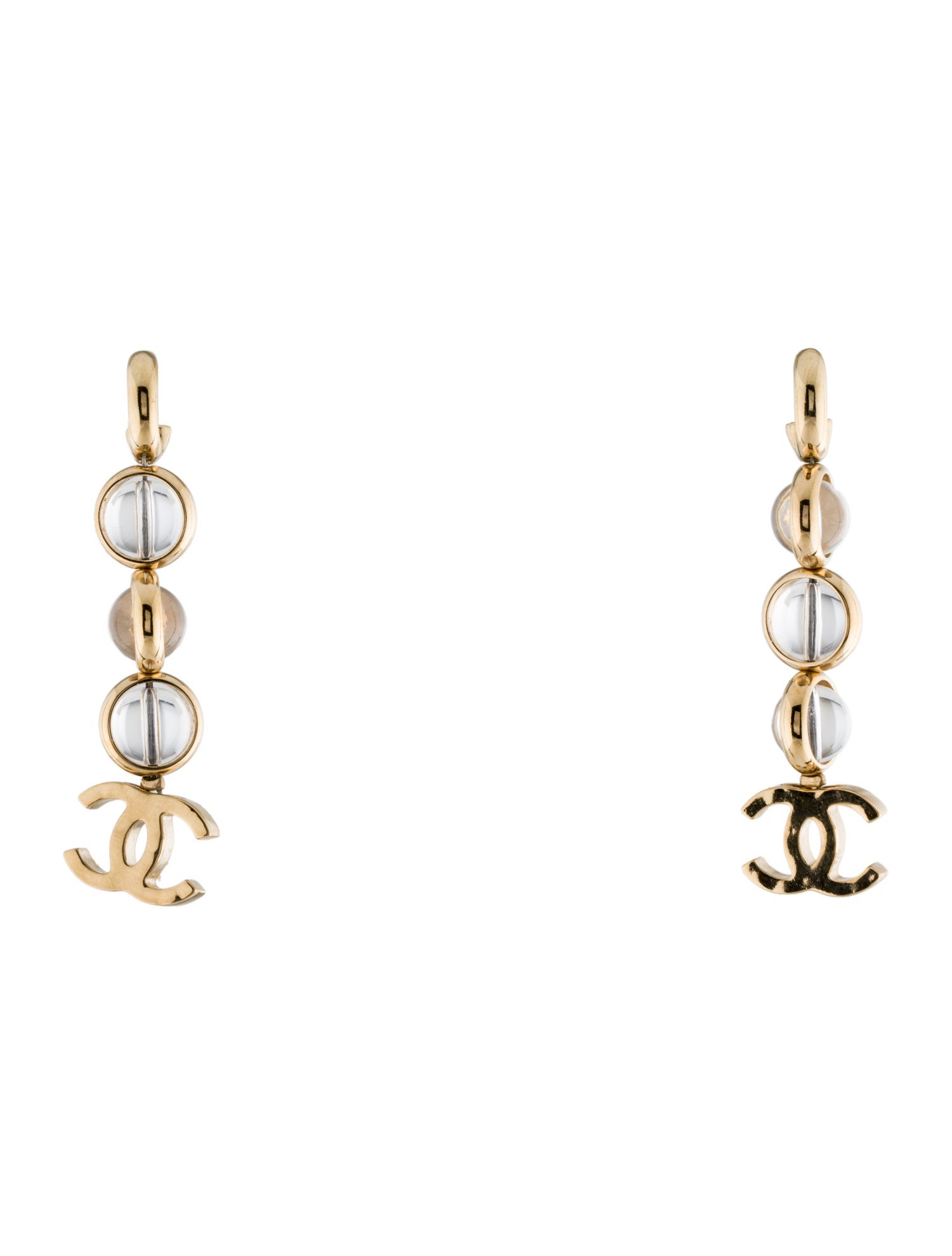 Chanel 2024 Glass CC Drop Earrings