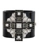 Chanel Resin & Strass Hinge Bangle Bracelet