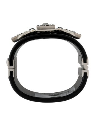 Chanel Resin & Strass Hinge Bangle Bracelet